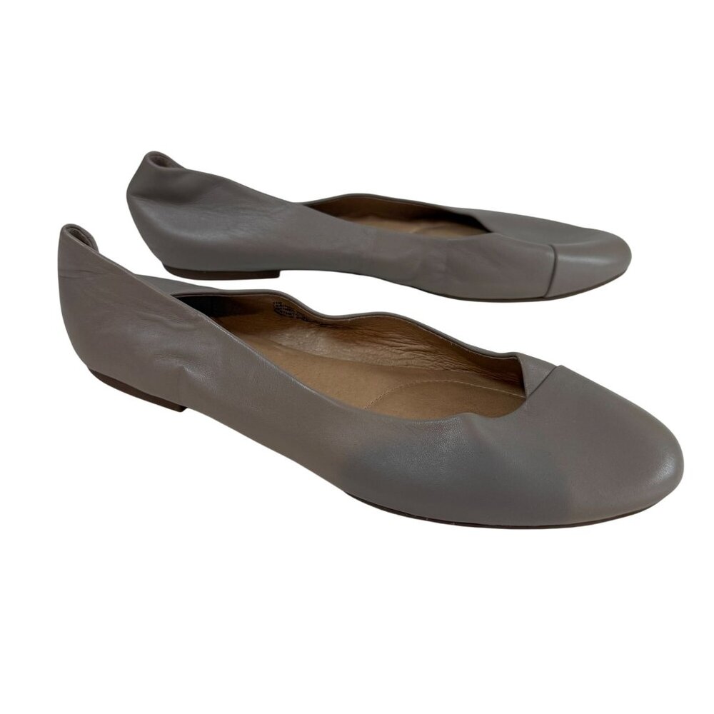 Pure Jill Womens Leather Ballet Flats Size 11M Taupe Classic Neutral Capsule